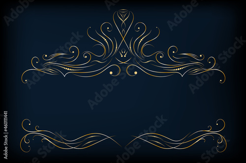 Endless ornamental border for ribbons, fabric, wrapping, wallpaper, tape.