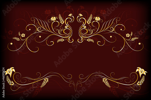 Endless ornamental border for ribbons, fabric, wrapping, wallpaper, tape.