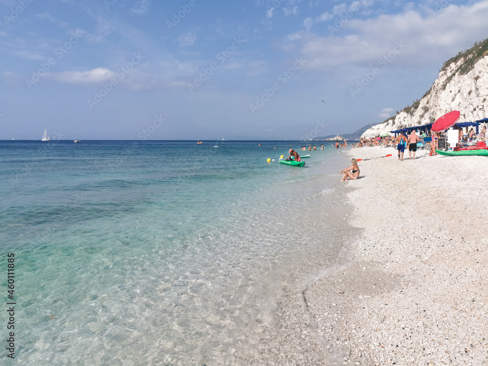 Obraz premium Capobianco beach in Elba Island, Italy. White pebbles and cristal clear turquoise water