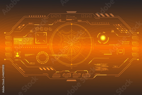 Future cyber technology web services for business and internet project. Shield protect