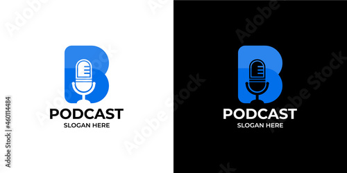 set of podcast logos with the initials the letter B