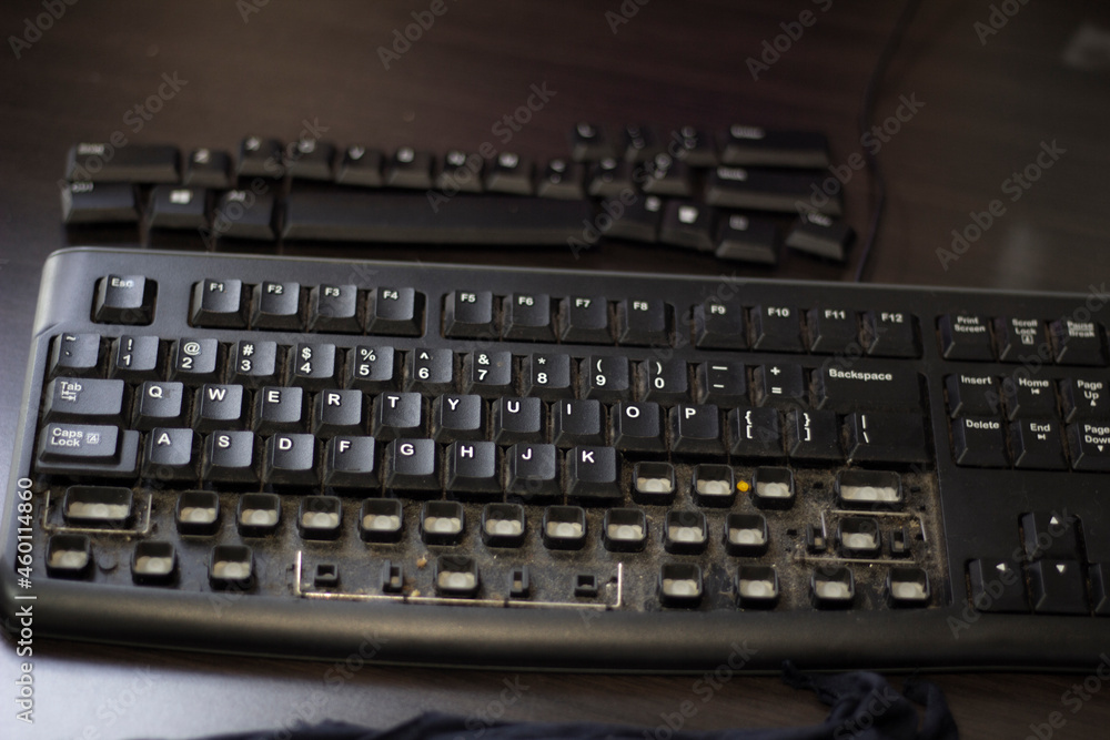 keyboard on a black background