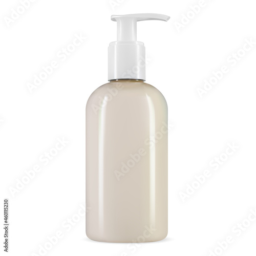 Liquid soap pump bottle. Hand sanitizer container, coronavirus cleaning fluid. Body lotion dispenser bottle. bath cream product. Hair gel vial blank illustration. Surface sanitizer