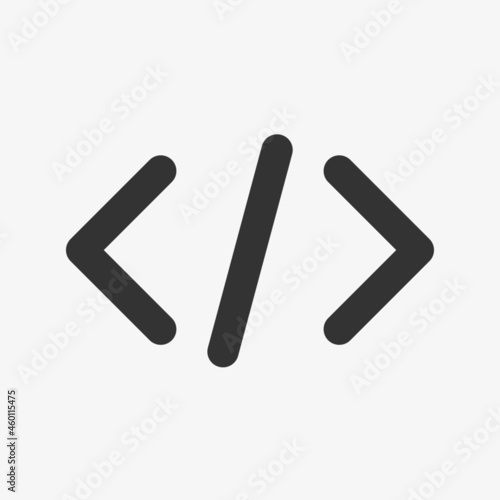 Code Icon in trendy flat style isolated on grey background