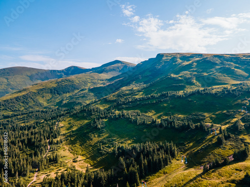 landscape view of carpathian mountains range
