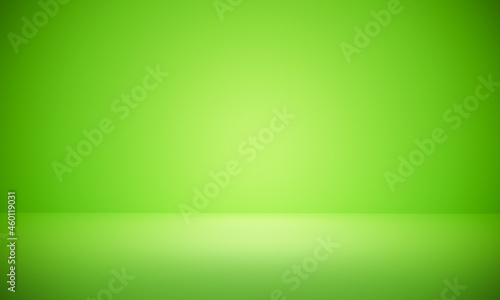 Background 3d room or studio dark wall green gradient