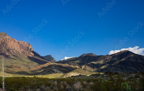 Mountain and valley at Big Bend National Park, Texas, Chihuahuan desert, panorama view