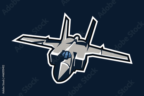 Soviet Union and Russian cold war supersonic fighter jet icon vector illustration. 