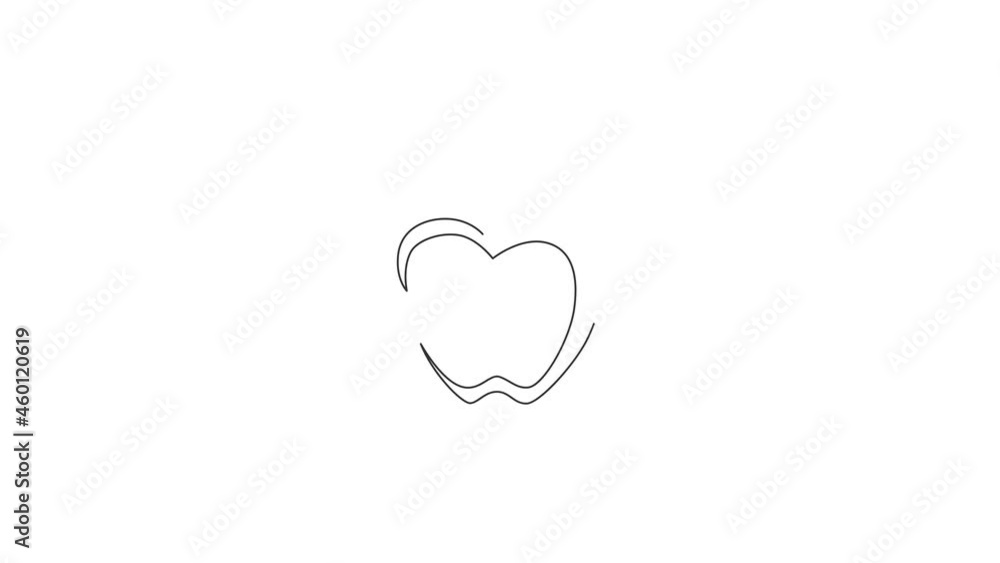 Animated self drawing of one continuous line draw whole healthy organic apple for orchard logo identity. Fresh nutritious fruitage concept for fruit garden icon. Full length single line animation. Animated self drawing of one continuous line draw whole healthy organic apple for orchard logo identity. Fresh nutritious fruitage concept for fruit garden icon. Full length single line animation.