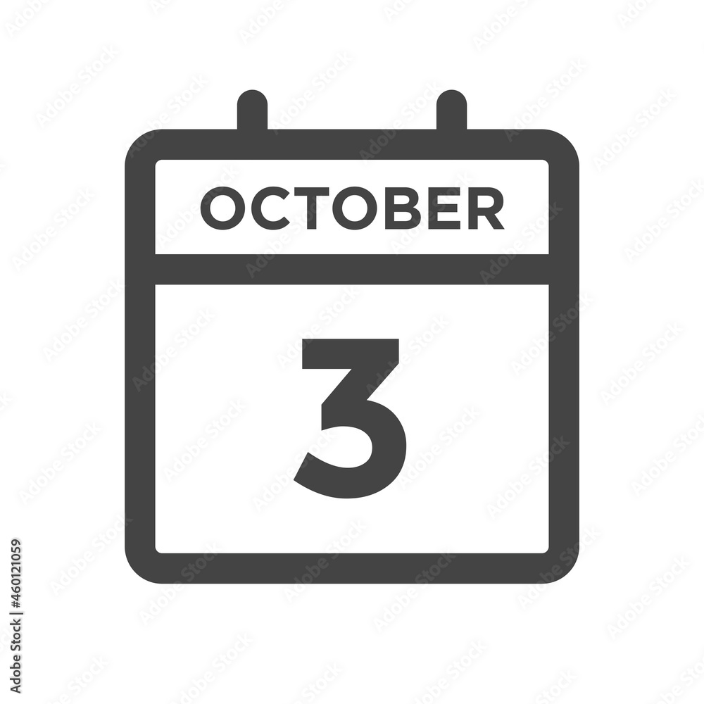 October 3 Calendar Day or Calender Date for Deadlines or Appointment October 3 Calendar Day or Calender Date for Deadlines or Appointment