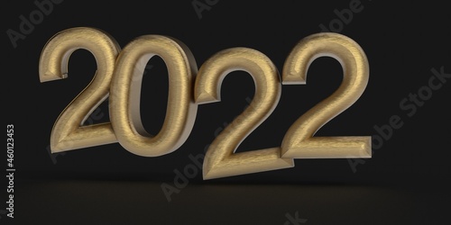 Gold number 2022 isolated o...