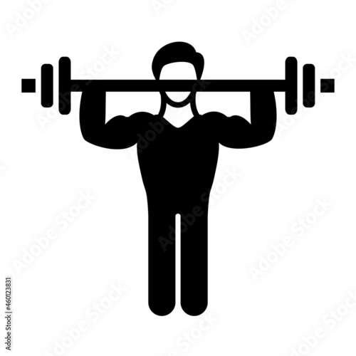  Vector Shoulder Exercise Glyph Icon Design