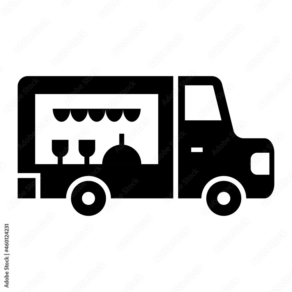 Vector Food Truck Glyph Icon Design Vector Food Truck Glyph Icon Design
