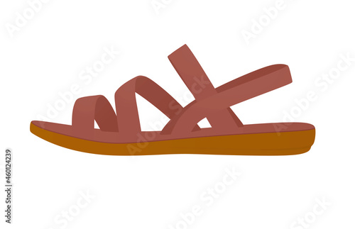 Pink woman strap shoe. vector