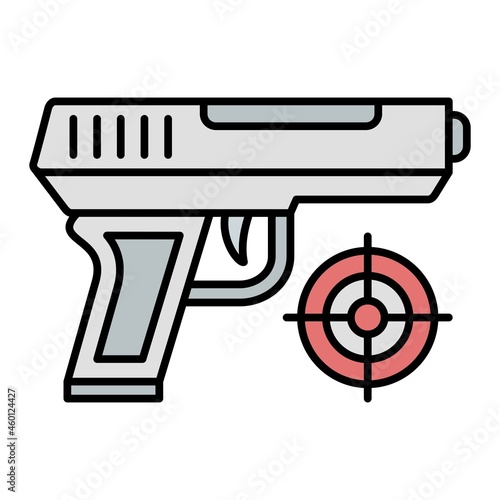 Vector Shooting Game Filled Outline Icon Design