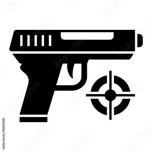 Vector Shooting Game Glyph Icon Design