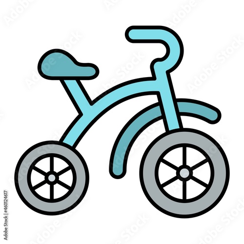 Vector Tricycle Filled Outline Icon Design