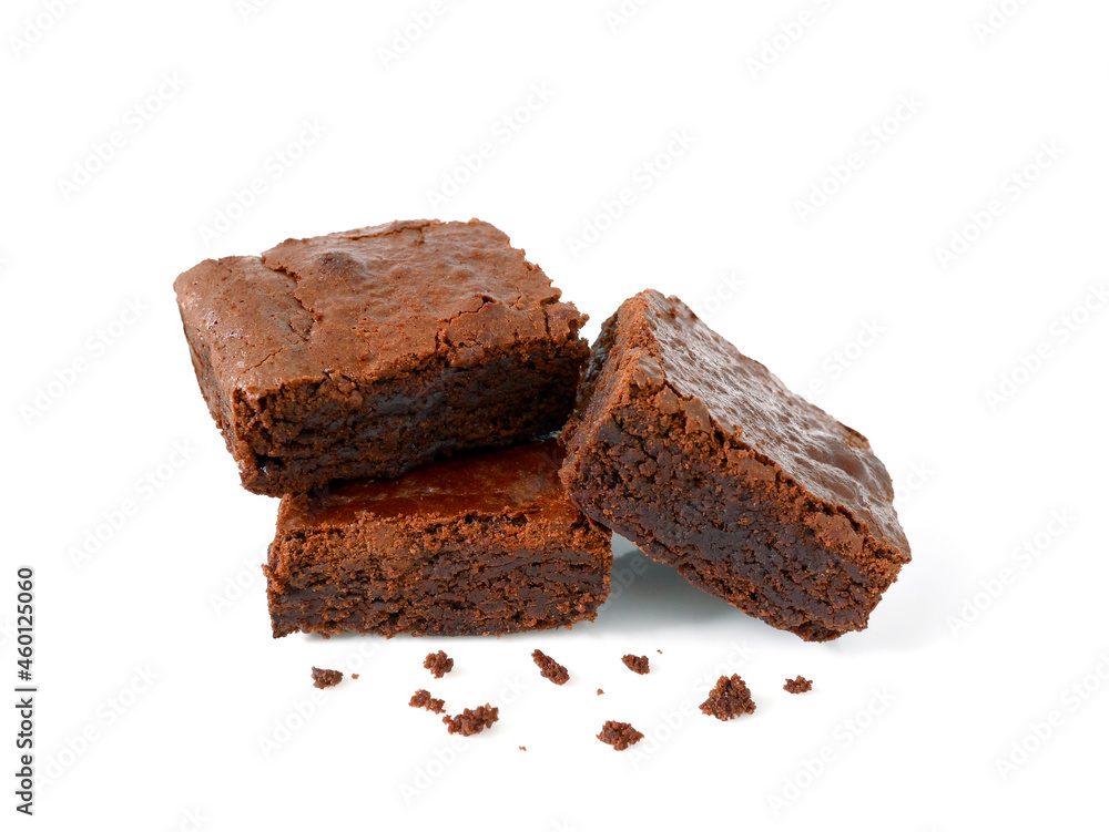 Pile of brownies with crumbs Pile of brownies with crumbs