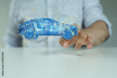 Hologram auto, futuristic p...