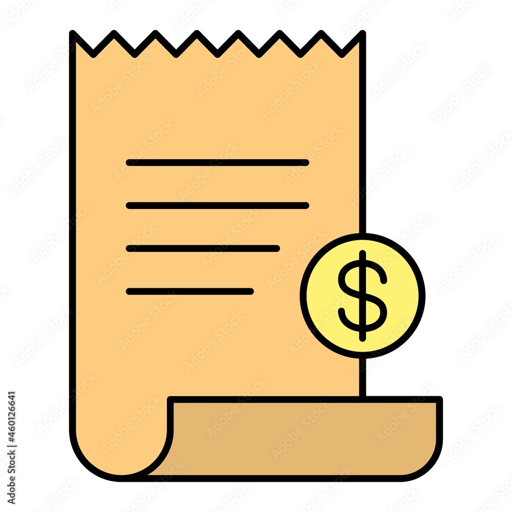 Vector Bill Filled Outline Icon Design Vector Bill Filled Outline Icon Design