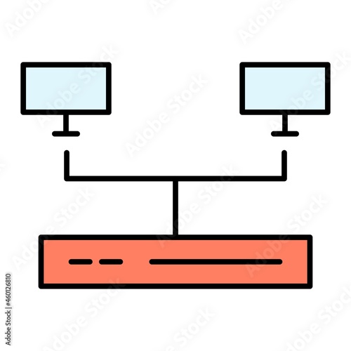 Vector Local Network Filled Outline Icon Design