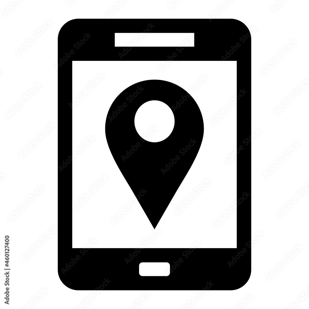 Vector Tablet Map Glyph Icon Design Vector Tablet Map Glyph Icon Design