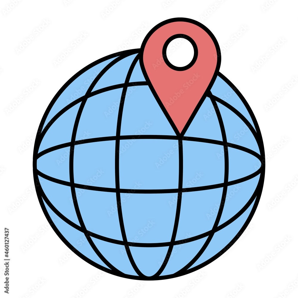 Vector Globe Location Filled Outline Icon Design Vector Globe Location Filled Outline Icon Design
