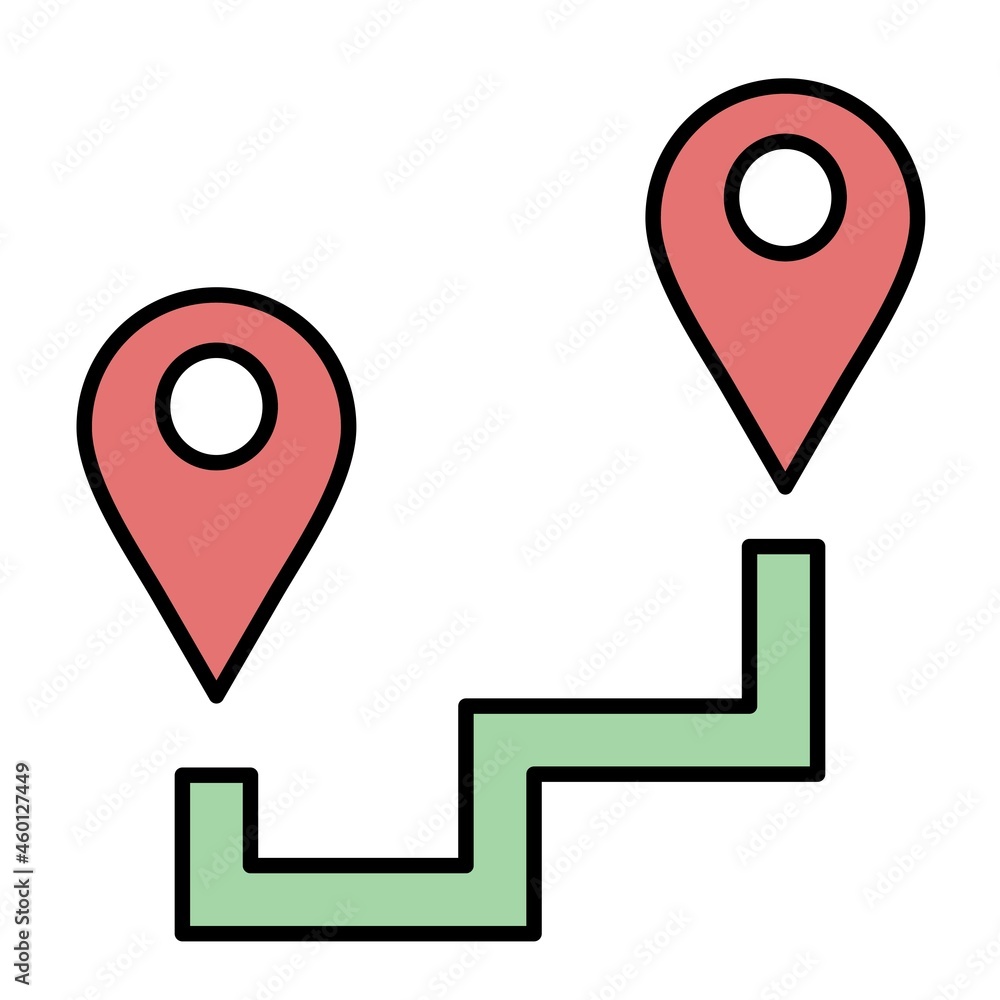Vector Route Filled Outline Icon Design Vector Route Filled Outline Icon Design