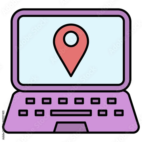 Free Download Vector Laptop Map Filled Outline Icon Design - GFXLoad
