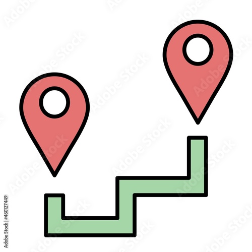 Free Download Vector Route Filled Outline Icon Design - GFXLoad