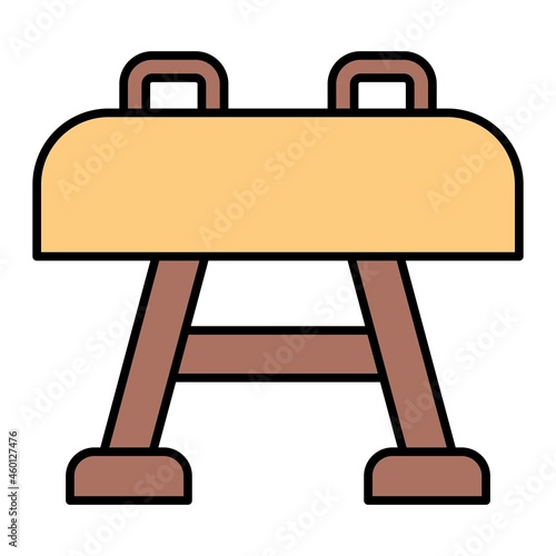 Vector Pommel Horse Filled Outline Icon Design