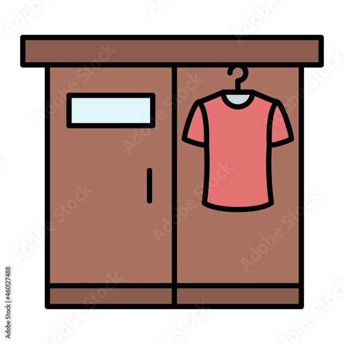 Vector Changing Room Filled Outline Icon Design
