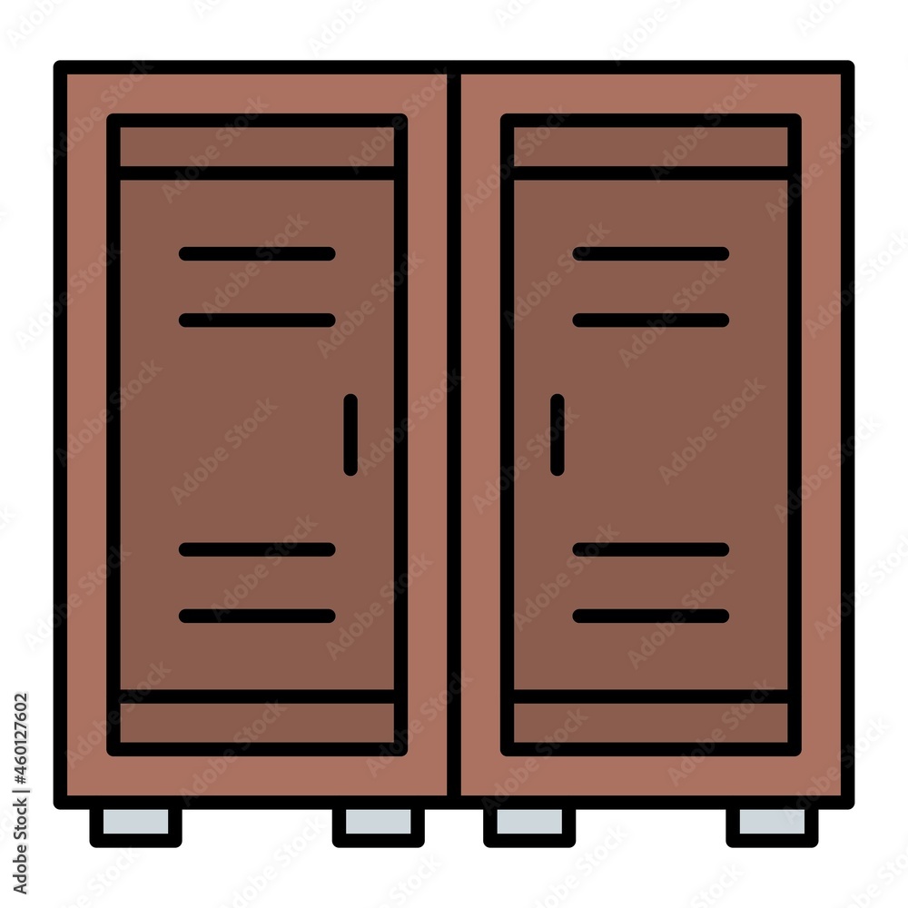 Vector Lockers Filled Outline Icon Design Vector Lockers Filled Outline Icon Design