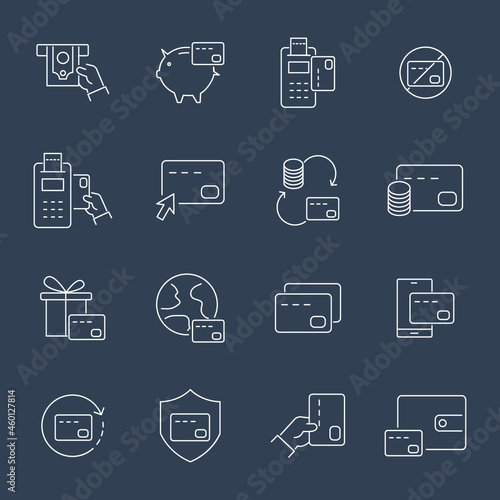 Credit Card icons set. Credit Card pack symbol vector elements for infographic web