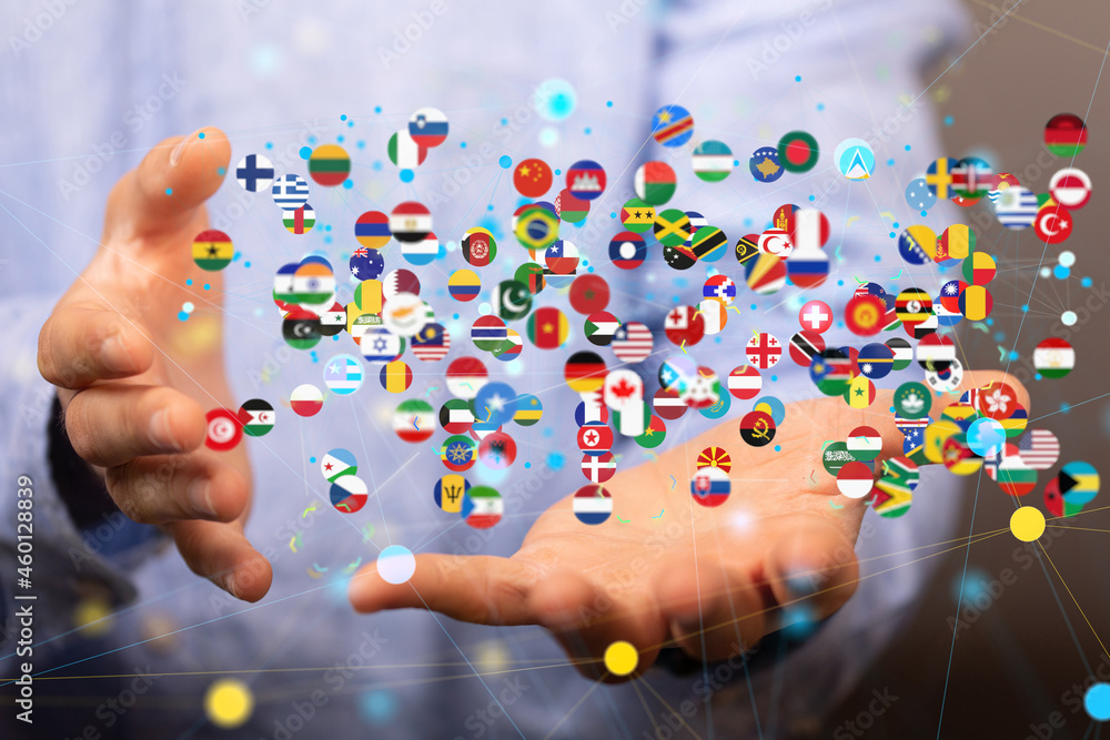 international counties flags - 3D realistic. international counties flags - 3D realistic.