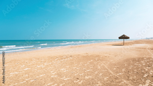 Sunny beach in seaside  landscape