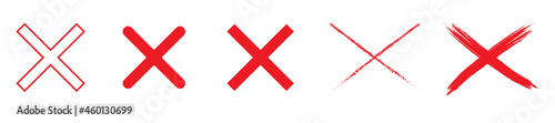 Tela red cross x vector icon