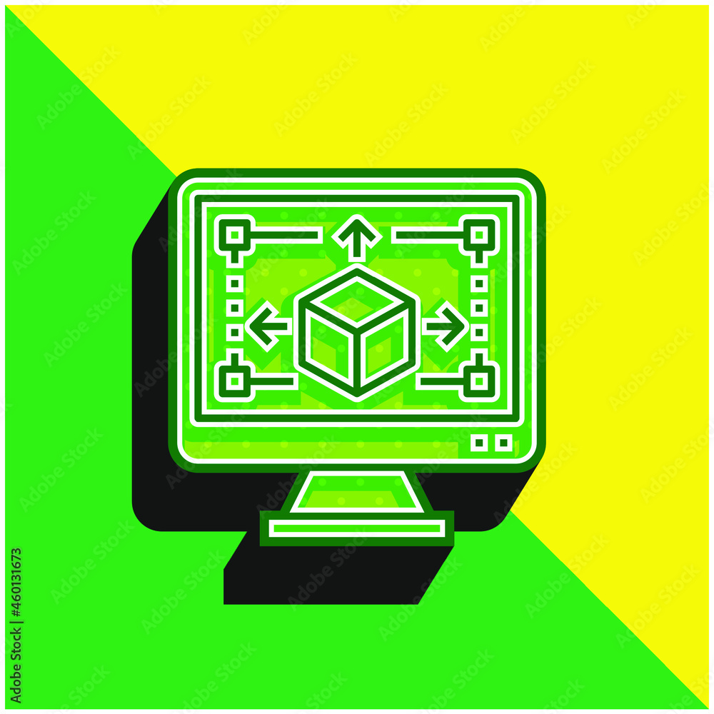 3d Modeling Green and yellow modern 3d vector icon logo 3d Modeling Green and yellow modern 3d vector icon logo