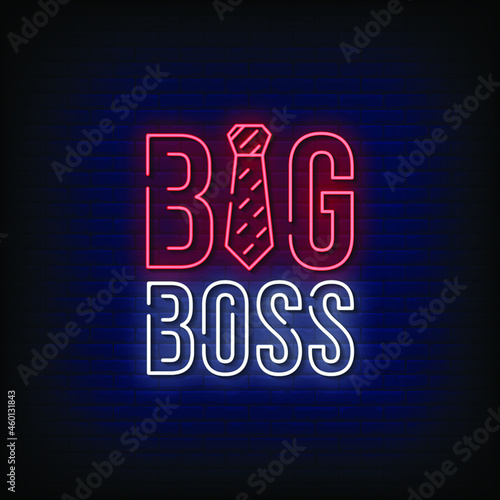 Big Boss Neon Signs Style Text Vector