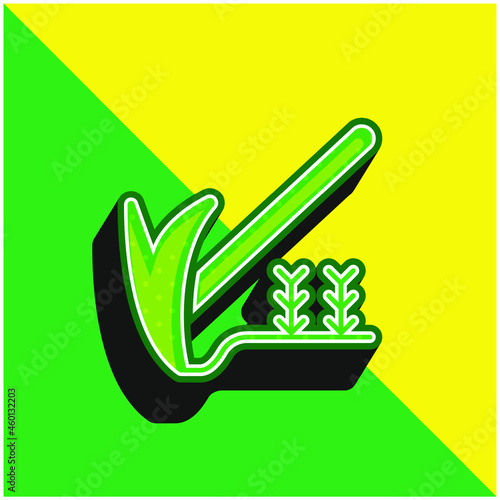 Agriculture Green and yellow modern 3d vector icon logo