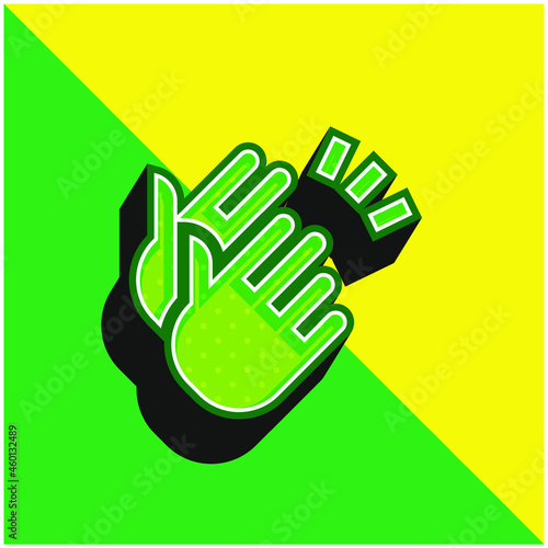 Applause Green and yellow modern 3d vector icon logo
