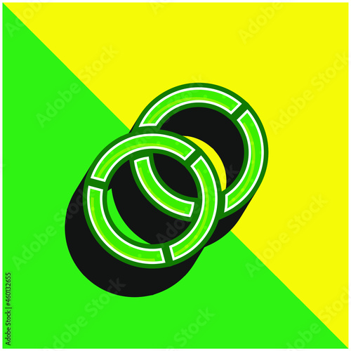 Bangles Green and yellow modern 3d vector icon logo