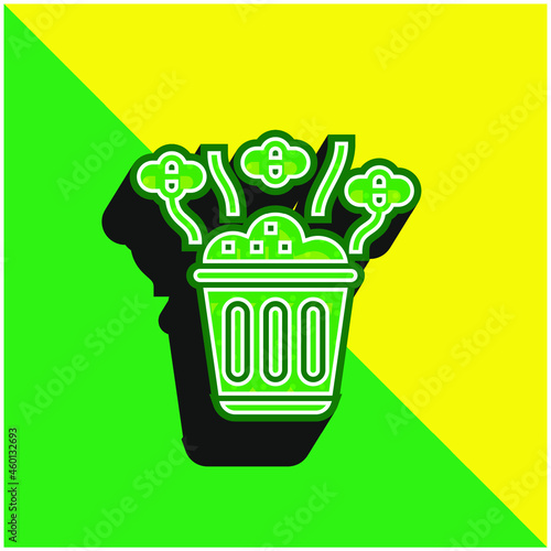 Bad Smell Green and yellow modern 3d vector icon logo