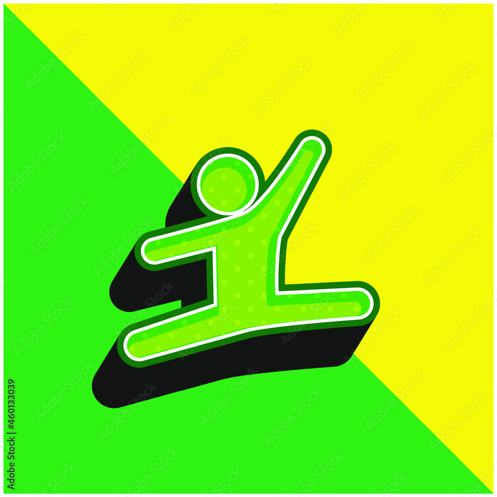 Artistic Gymnast Green and yellow modern 3d vector icon logo Artistic Gymnast Green and yellow modern 3d vector icon logo