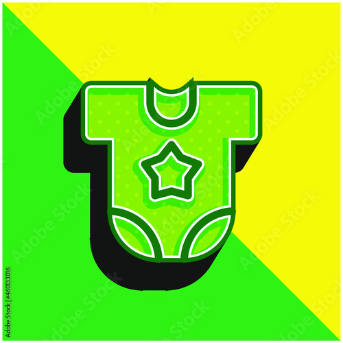 Baby Clothing Green and yellow modern 3d vector icon logo