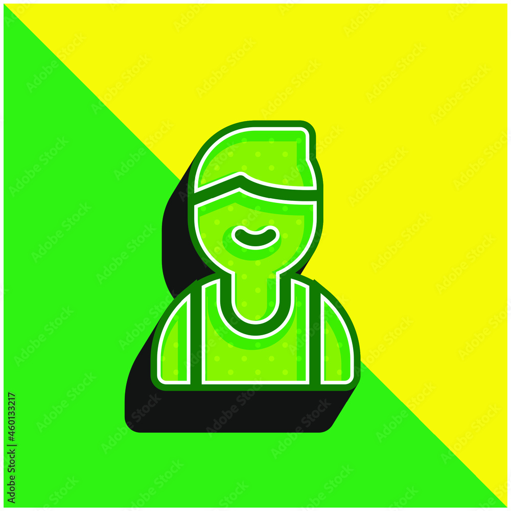 Boy Green and yellow modern 3d vector icon logo Boy Green and yellow modern 3d vector icon logo