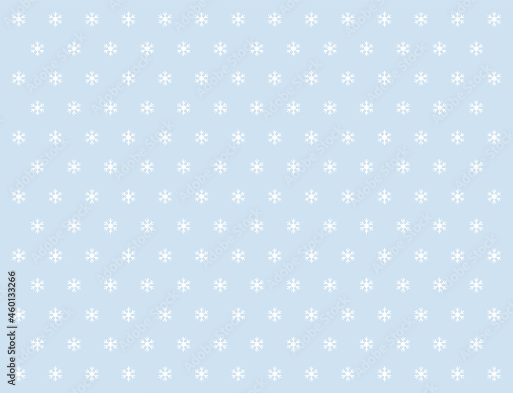 Christmas seamless pattern with white snowflakes on blue background, Christmas decor, design for Holidays decoration, wrapping paper, print, fabric or textile, Christmas card, vector illustration