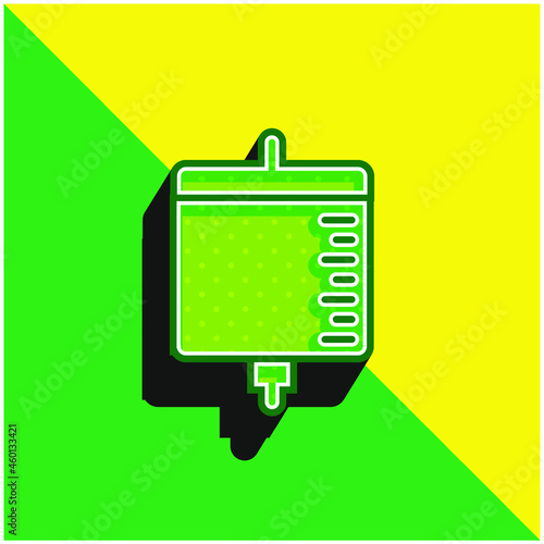 Blood Transfusion Green and yellow modern 3d vector icon logo
