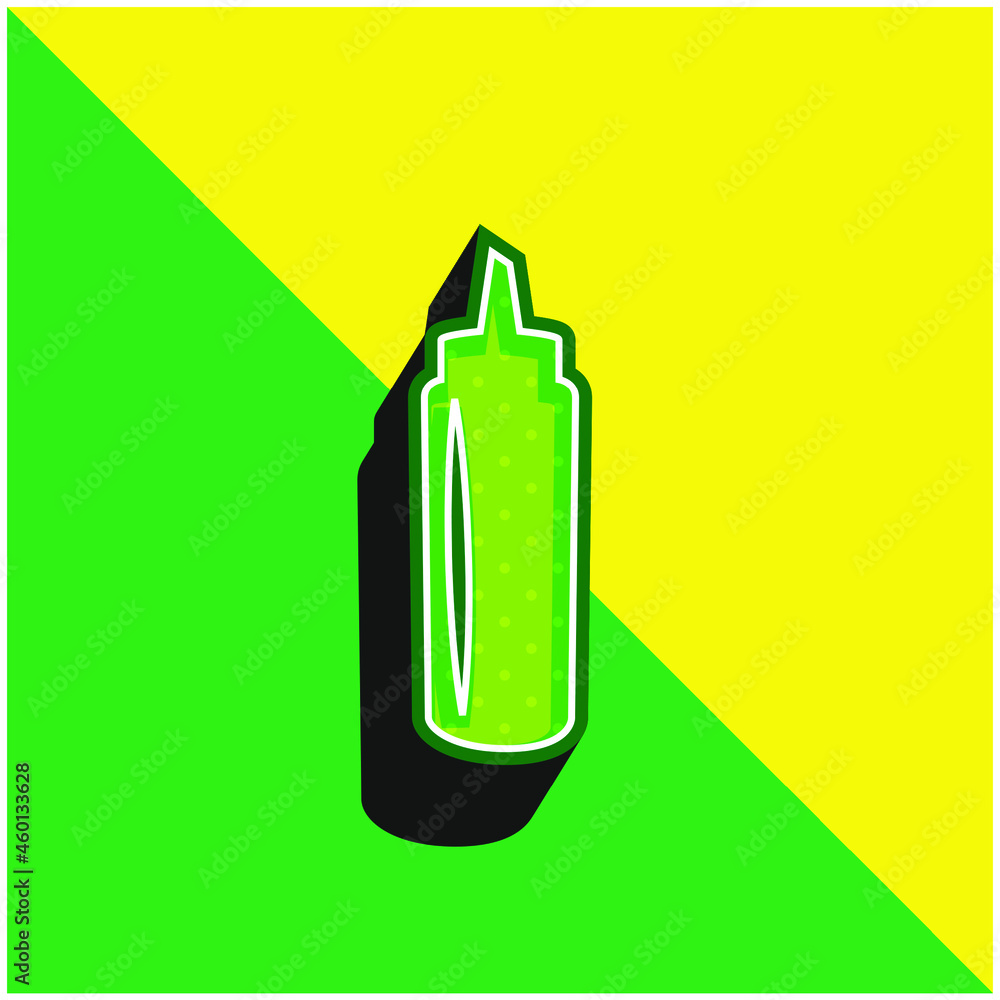 Black Bottle Sauce Container Green and yellow modern 3d vector icon logo Black Bottle Sauce Container Green and yellow modern 3d vector icon logo