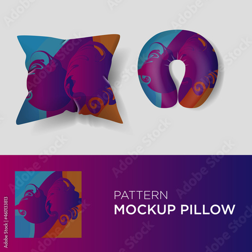 Pattern vector with pillow mockup EPS10